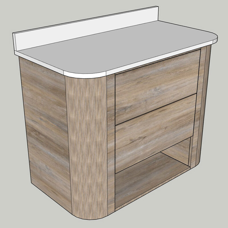 Vanity with Curved Edges